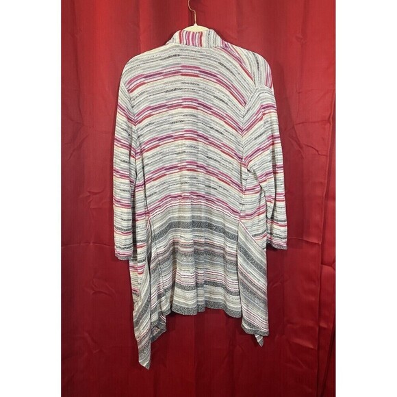 NIC+ZOE Women's Plus Size 1X Linen Blend Boho Western Space Dye Cardigan Sweater - Picture 2 of 6